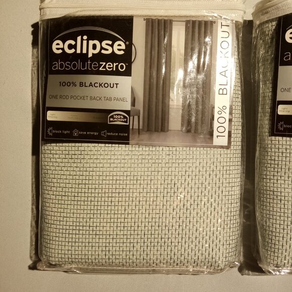Eclipse Walken Rod Pocket Room Darkening Curtain 40W x 84L  Seafoam 2 Panels NEW - Picture 2 of 9